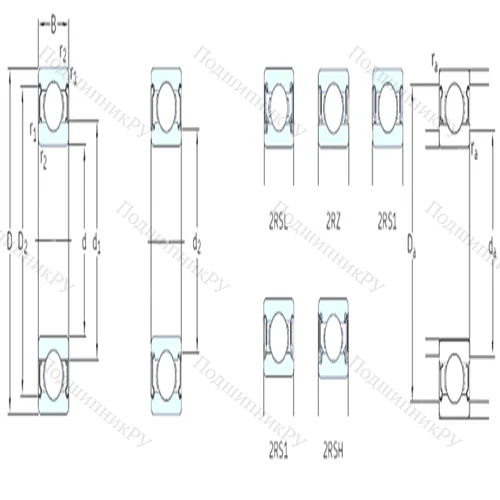 Подшипник шариковый радиальный 627-2Z от производителя  SKF