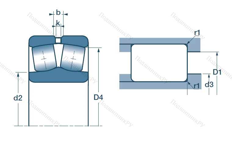 Сферический роликовый подшипник 22222 EAW 33