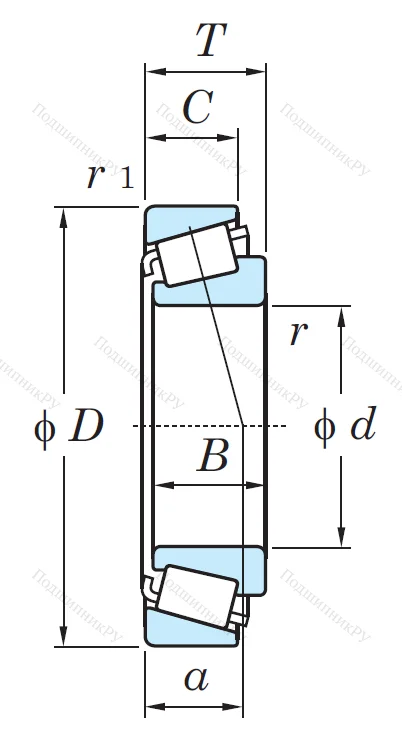Конический роликовый подшипник 32215 JR