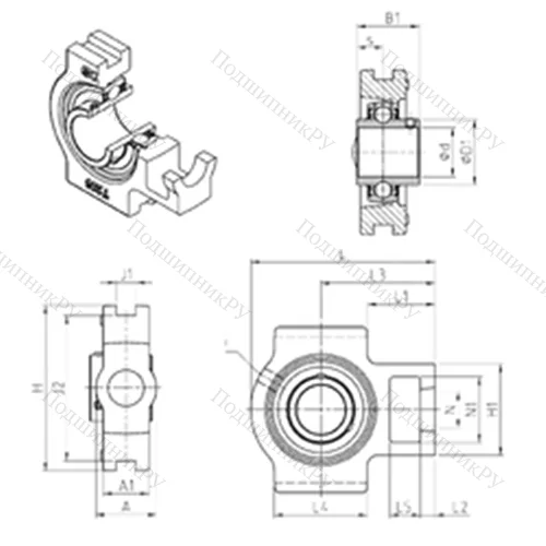 Подшипниковый узел шариковый радиальный UCT 308 от производителя  SNR Подшипниковый узел шариковый радиальный UCT 308 от производителя  SNR