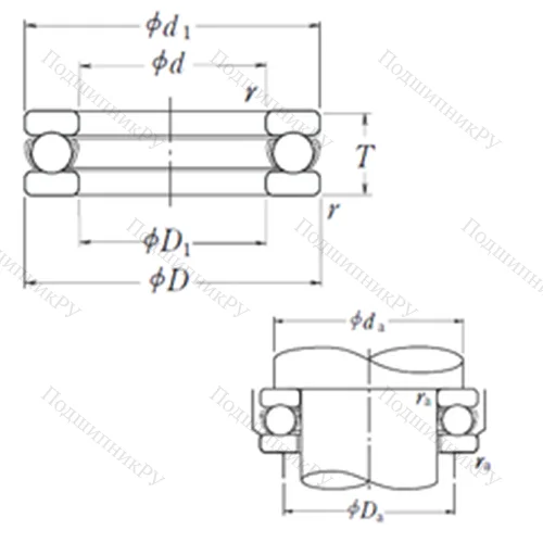 Подшипник шариковый упорный 51130X от производителя  NSK Подшипник шариковый упорный 51130X от производителя  NSK