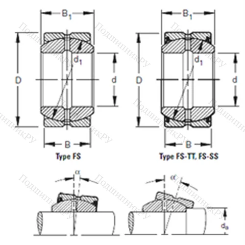 Подшипник скольжения сферический 35FS 55