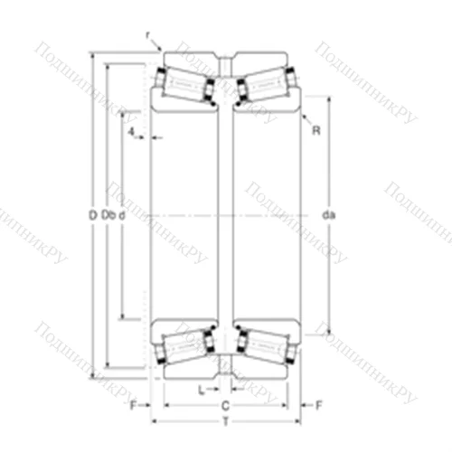 Подшипник роликовый радиально-упорный 240145/240241XG