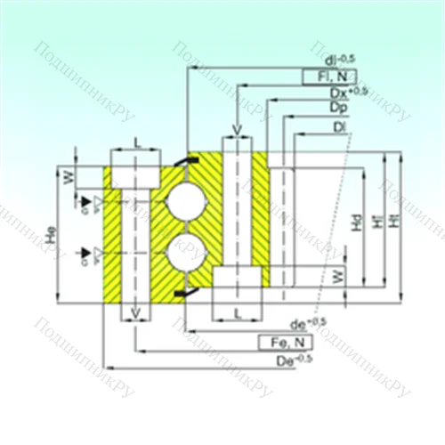 Подшипник шариковый опорно-поворотный ZB 2.45.1605.400-1SPPN