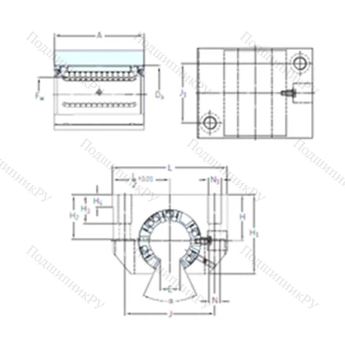 Подшипник шариковый линейный LUNF 12 от производителя  SKF