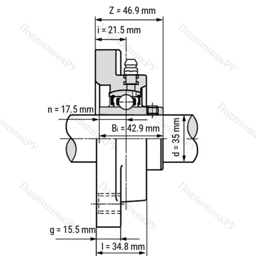 Подшипниковый узел SS-UCFPL 207-W - Вал: 35 мм от производителя  LPZ