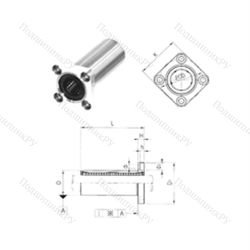 Подшипник шариковый линейный LMK 16L от производителя  Samick