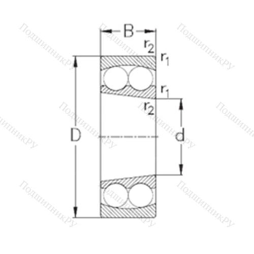 Подшипник шариковый радиальный самоцентрирующийся 1205-K