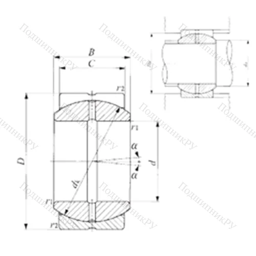 Подшипник скольжения сферический SB 80A