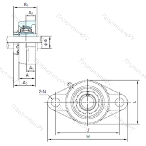 Подшипниковый узел шариковый радиальный UKFLX 05+H 2305