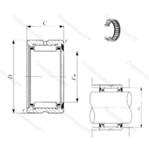 Подшипник игольчатый радиальный BR 142216 U от производителя  IKO