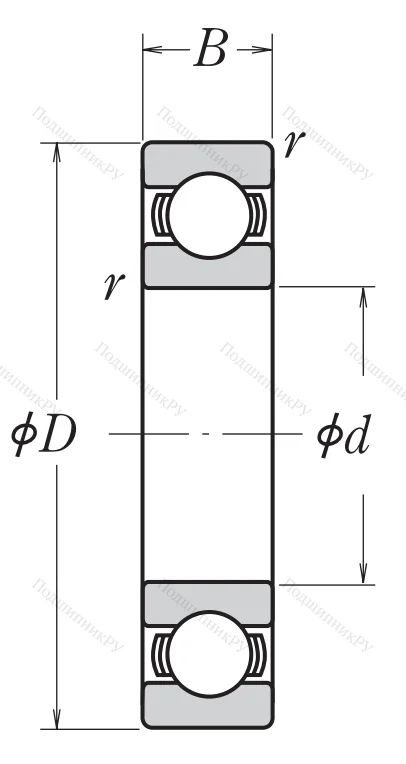 Однорядный шариковый подшипник 16003