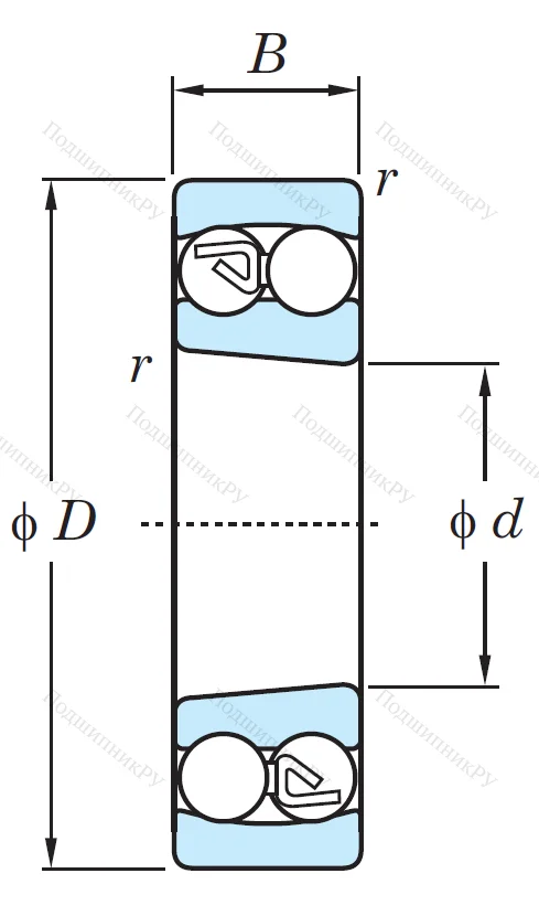 Двухрядный шариковый подшипник 1313 K