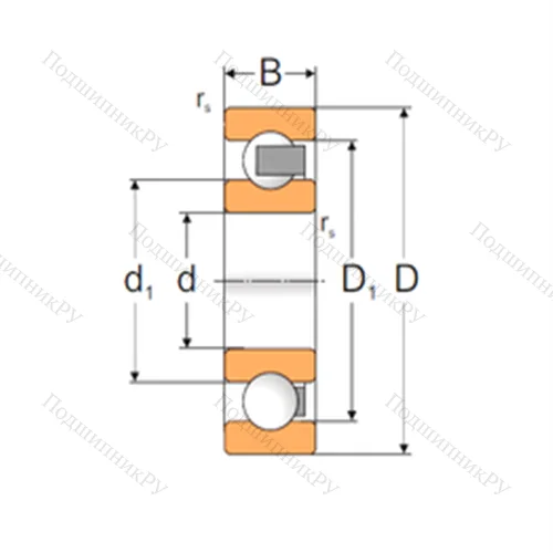 Подшипник шариковый радиальный 61921P
