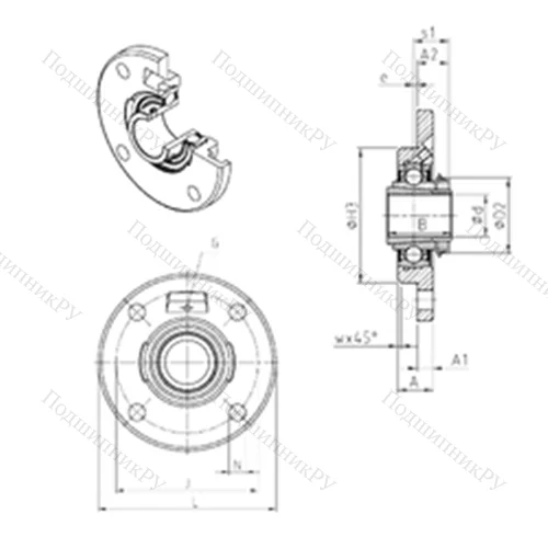 Подшипниковый узел шариковый радиальный
