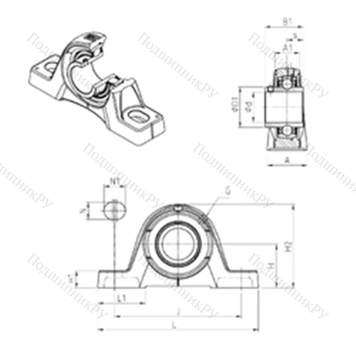Подшипниковый узел шариковый радиальный UCPE 210