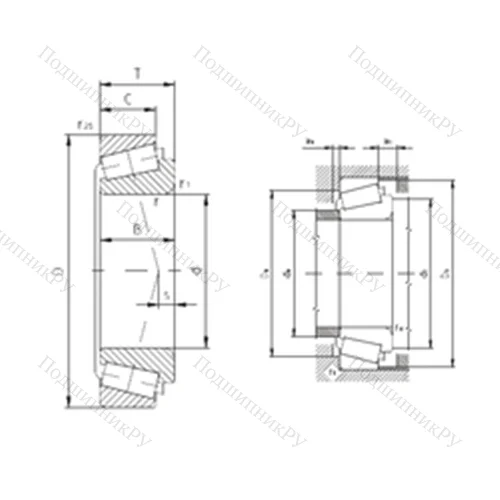 Подшипник роликовый радиально-упорный K-HM 81649/K-HM 81610