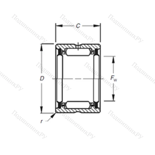 Подшипник игольчатый радиальный HJ-162416,2RS от производителя  TIMKEN Подшипник игольчатый радиальный HJ-162416,2RS от производителя  TIMKEN