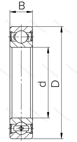 Шариковый однорядный подшипник 180502 T (62202 2RS T) в Балашихе