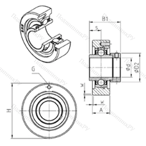 Подшипниковый узел шариковый радиальный EXC 313