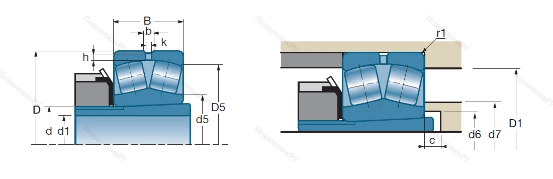 Сферический роликовый подшипник с конической посадкой на вал 22216 EAKW 33C 3