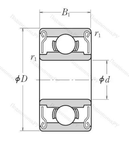 Однорядный шариковый подшипник R 10 2RSRY от производителя  RHP