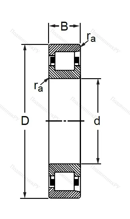 Цилиндрический роликовый подшипник 102304 (N 304 V) в Балашихе