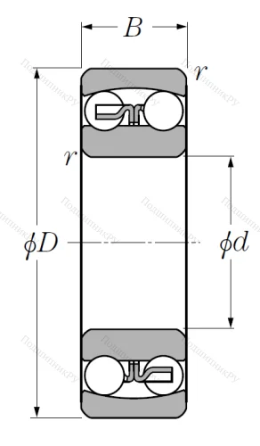 Двухрядный шариковый подшипник 2308 S от производителя  NTN