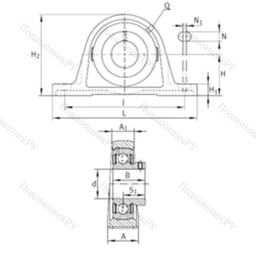 Подшипниковый узел шариковый радиальный PASEY 1-3/16