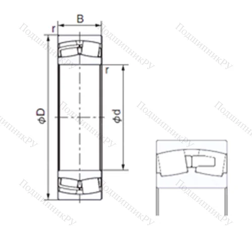 Подшипник роликовый радиальный 22206AEX