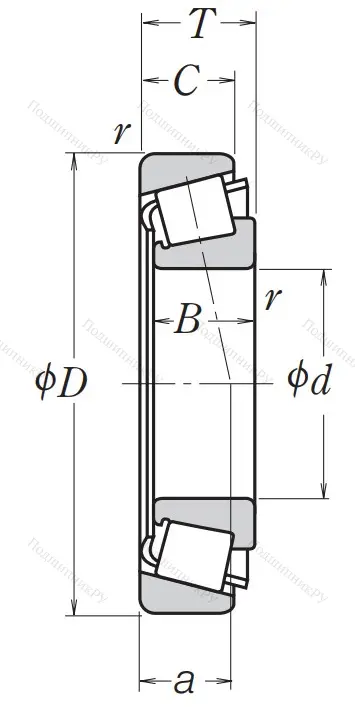 Конический роликовый подшипник HR 32038 XJ