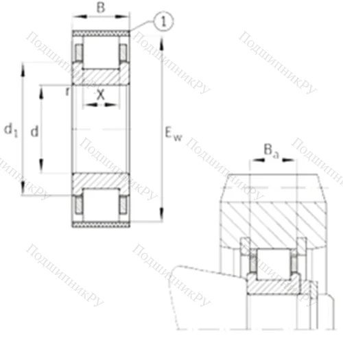 Подшипник роликовый радиальный RN 310-E-MPBX от производителя  FAG