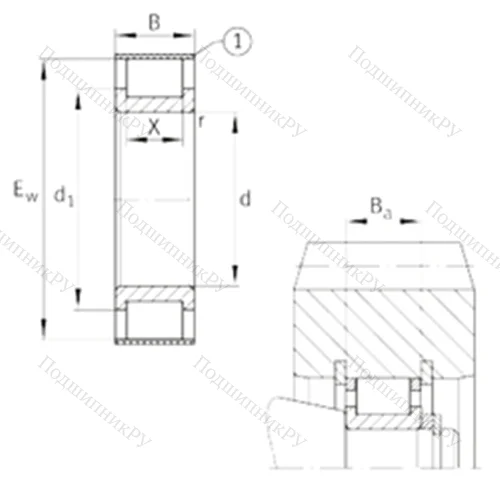 Подшипник роликовый радиальный RSL 182328-A от производителя  INA