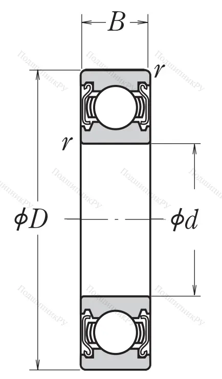 Однорядный шариковый подшипник 6032 ZZ C 3