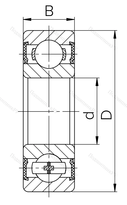 Миниатюрный шариковый подшипник 1000098 2RS  (619/8 2RS) в Балашихе