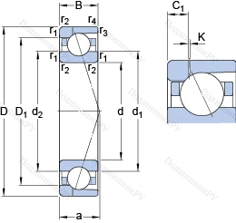 Подшипник 71916 CD/HCP 4AH 1