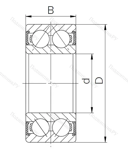 Радиально-упорный шариковый подшипник 3056305 2RS (3305 2RS) в Балашихе