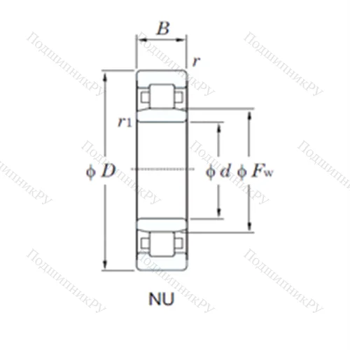 Подшипник роликовый радиальный NU 3310