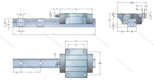 Профильная рельсовая направляющая LLTHS 25 R 1 T 1 220 P 3 E=0 (M/P 011515) в Балашихе