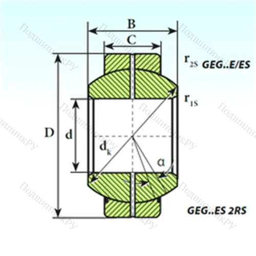 Подшипник скольжения сферический GEG 220 ES