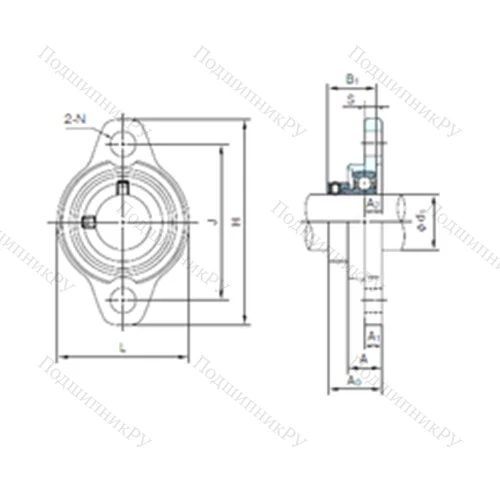 Подшипниковый узел шариковый радиальный MUFL 002