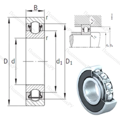 Подшипник с шариковыми роликами (ball roller) радиальный BXRE 011-2HRS