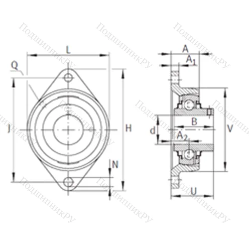 Подшипниковый узел шариковый радиальный