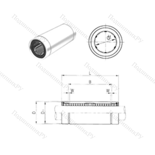 Подшипник шариковый линейный LM 12LUU от производителя  Samick