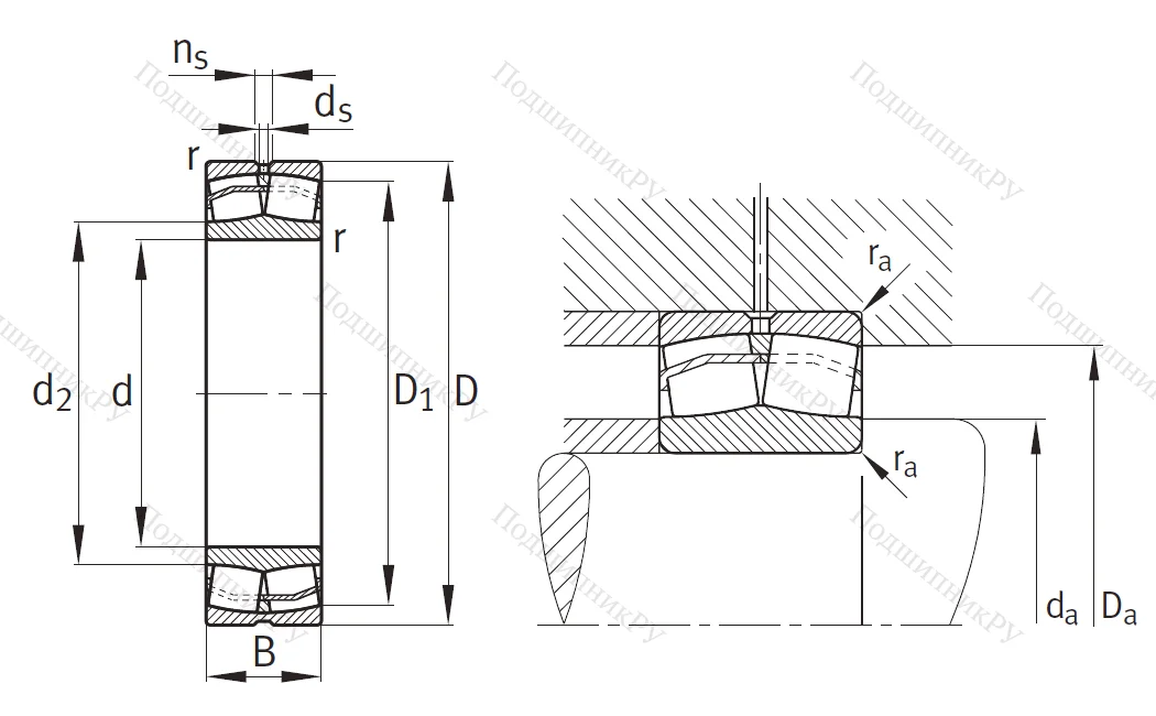 Сферический роликовый подшипник 22318 E 1 XL