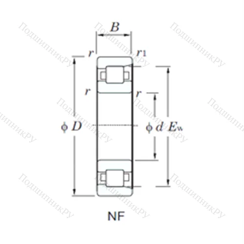 Подшипник роликовый радиальный NF 430