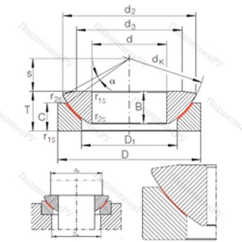 Подшипник скольжения сферический GE 20 AW