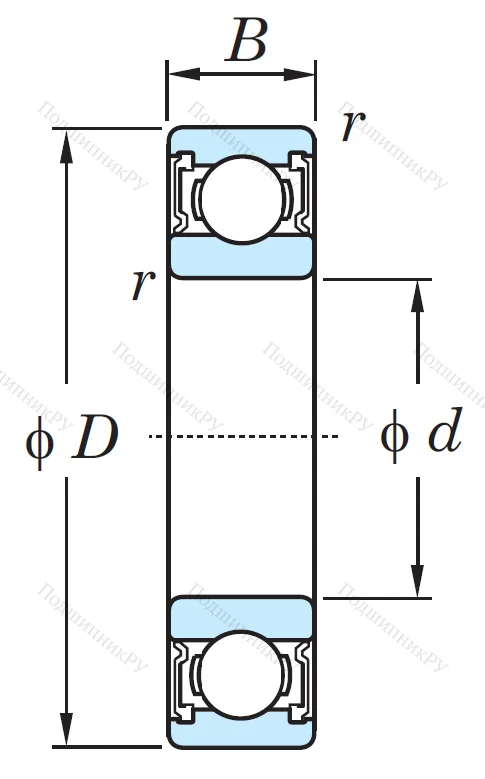 Однорядный шариковый подшипник 6002 2RS C 3