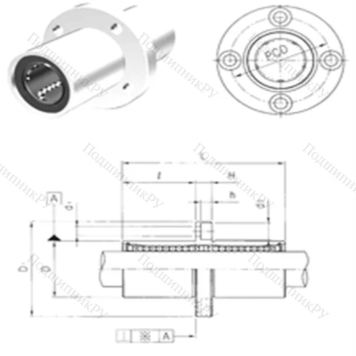 Подшипник шариковый линейный LMEFM 50 от производителя  Samick