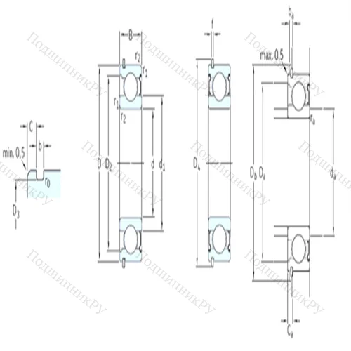 Подшипник шариковый радиальный 6313-2ZNR от производителя  SKF